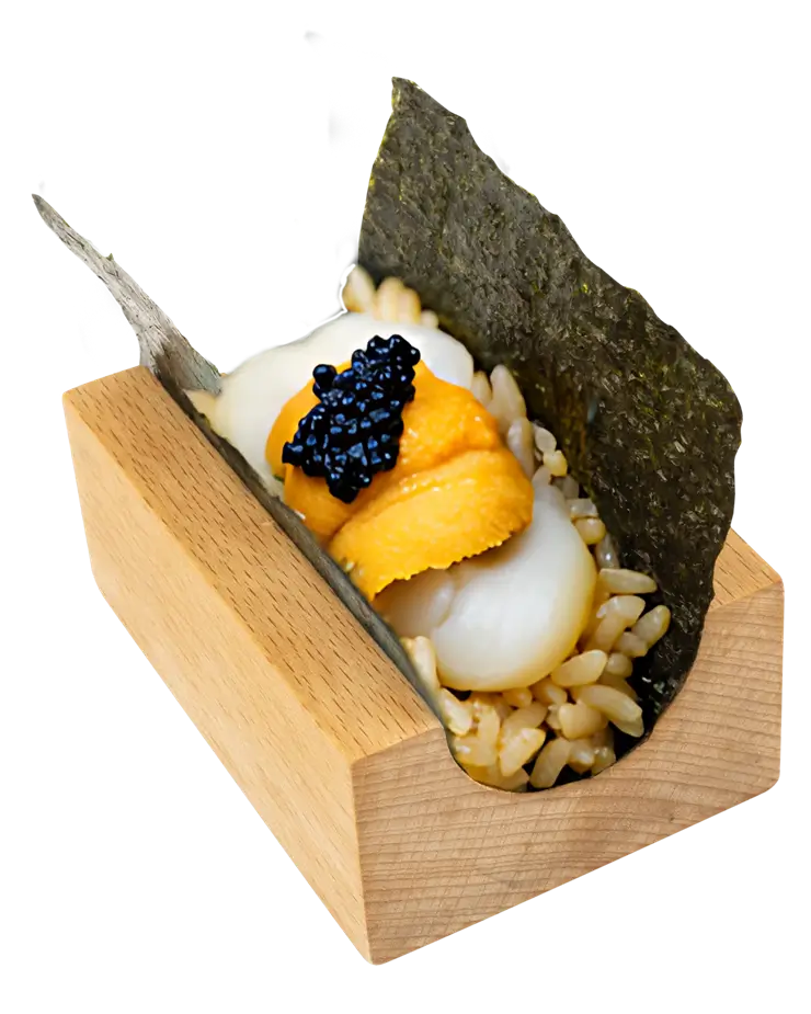 Hotate uni handroll
